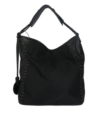 Ethnic Grommet Hobo, &pound;225, Handbags, Black, Canvas, Front view